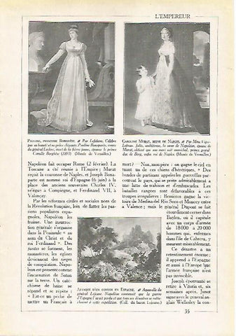LAMINA 4002: RETRATOS DE PAULINA PRINCESA BORGHESE Y DE CAROLINE MURAT REINA DE NAPOLES