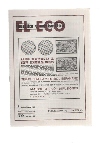 El Eco Filatelico y Numismatico numero 0818: Brevisima historia de la pasion de coleccionar