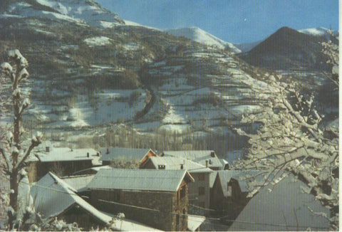 Postal 014246: Barrio de la iglesia en Plan, Huesca