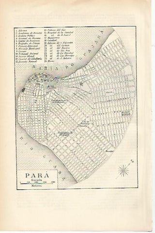 LAMINA ESPASA 1412: Mapa de Para Brasil