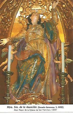 POSTAL 54769: Virgen de la Asuncion. Cadiz