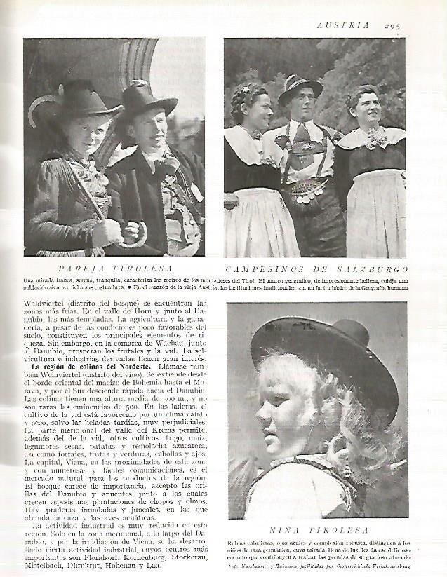 LAMINA 3199: AUSTRIA. Trajes tipicos del Tirol 