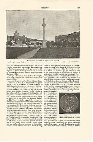 LAMINA ESPASA 12777: Plaza de Ariosto en Ferrara Italia