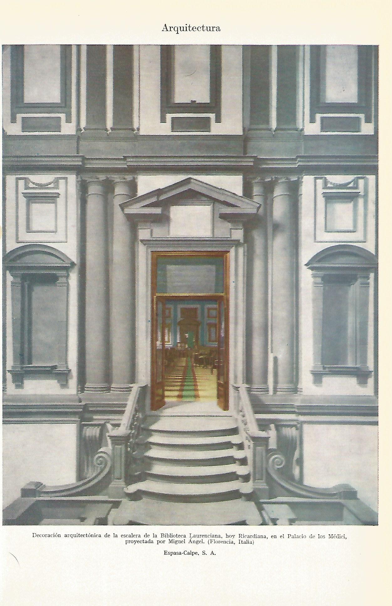 Lamina 035: Arquitectura. Biblioteca Laurenciana. Florencia