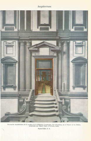 Lamina 035: Arquitectura. Biblioteca Laurenciana. Florencia