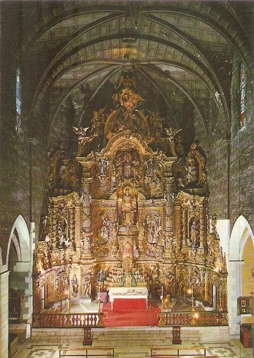 Postal 049014 : Costa Brava. Iglesia de Cadaques. Retablo del altar Mayor