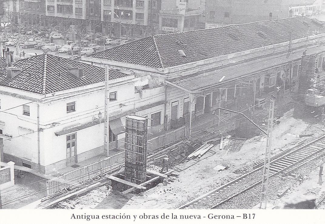 Postal 62264 : Antigua estacion y obras de la nueva - Gerona