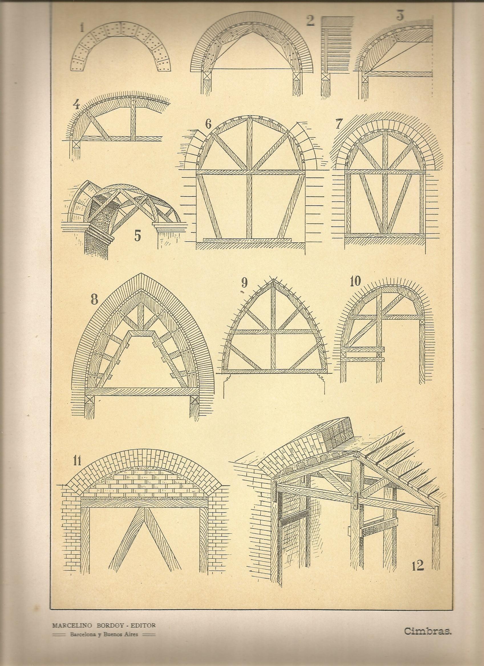 Lamina 086: Tratado de arquitectura de Sugrañes - Cimbras