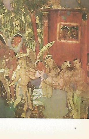 LAMINA 1528: Escena de la Visvantara jataka. Escena palaciega. Cueva XVII. Siglo V-VI