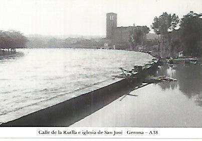 POSTAL 55093: Gerona. Muro de la calle Rutlla. 1962