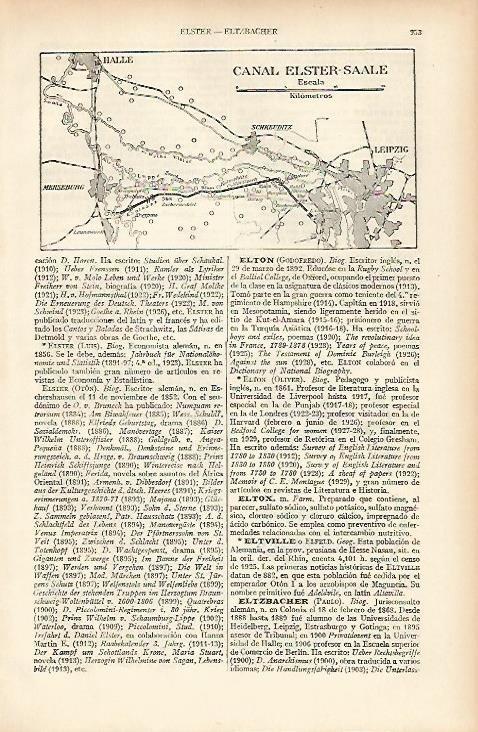 LAMINA ESPASA Alemania 434: Mapa del Canal Elster-Saale Alemania