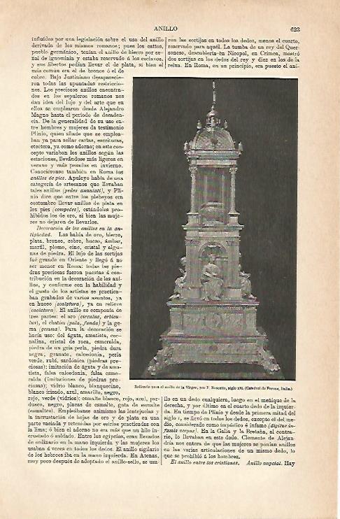 LAMINA ESPASA 7000: Relicario para el anillo de la Virgen. Catedral de Perusa