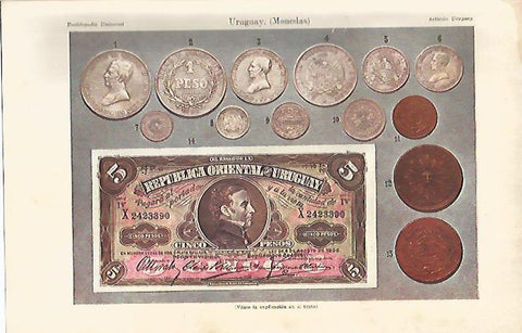 LAMINA ESPASA 12213: Monedas de Uruguay