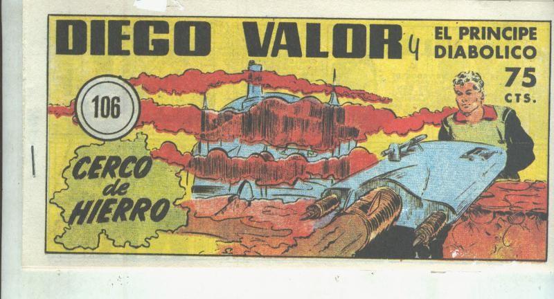 Diego Valor primera serie facsimil numero 106: Cerco de hierro