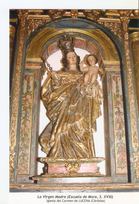 Postal 029919 : La Virgen Madre (Escuela de Mora S. XVIII) Iglesia del Carmen de Lucena (Cordoba)