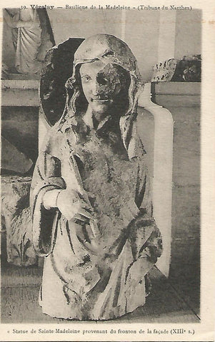 Postal 52498: VEZELAY. Estatua de Santa Magadalena de la fachada de la basilica