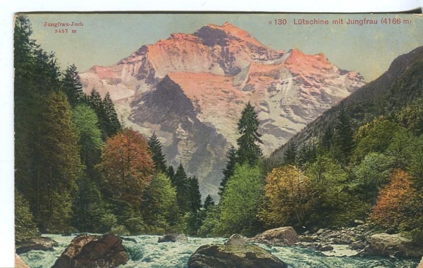 Postal-Postcard 17286: LUTSCHINE MIT JUNGFRAU - Vista de la montaña