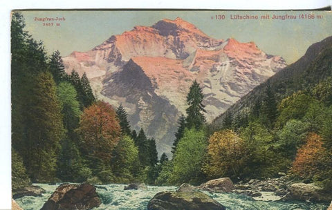 Postal-Postcard 17286: LUTSCHINE MIT JUNGFRAU - Vista de la montaña