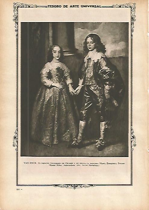 LAMINA 1432. VAN DYCK. El principe Guilleremo y su esposa la princesa Maria Enriqueta Stuart
