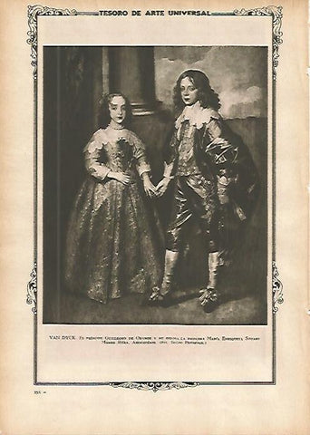 LAMINA 1432. VAN DYCK. El principe Guilleremo y su esposa la princesa Maria Enriqueta Stuart