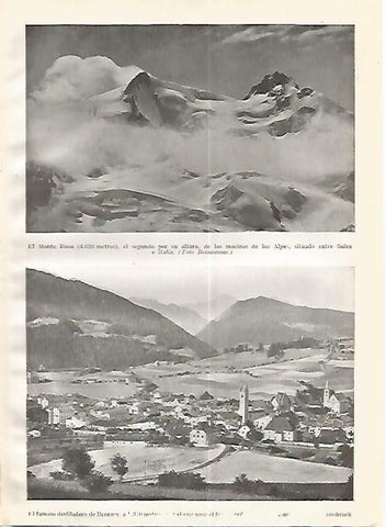 LAMINA GEOGRAFIA 0284: Monte Rosa de los Alpes y desfiladero de Brenner