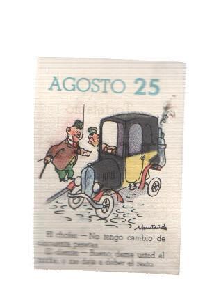 Cromo: album del buen humor de la firma Potax : 25 de agosto, dibujo de Muntañola