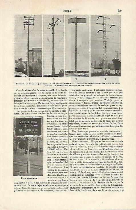 LAMINA ESPASA 17248: Tipos de postes