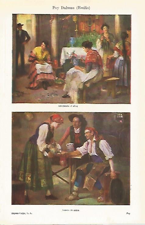 LAMINA ESPASA 17269: Arreglando el altar y Susana de aldea por Emilio Dalmau