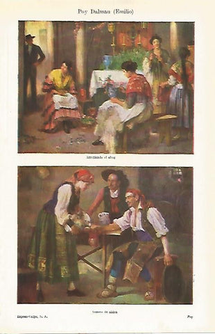 LAMINA ESPASA 17269: Arreglando el altar y Susana de aldea por Emilio Dalmau
