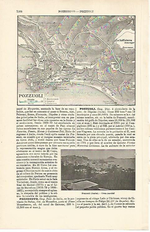 LAMINA ESPASA 17280: Mapa de Pozzuoli Italia