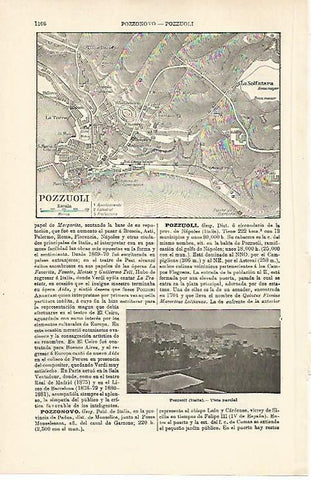 LAMINA ESPASA 17280: Mapa de Pozzuoli Italia