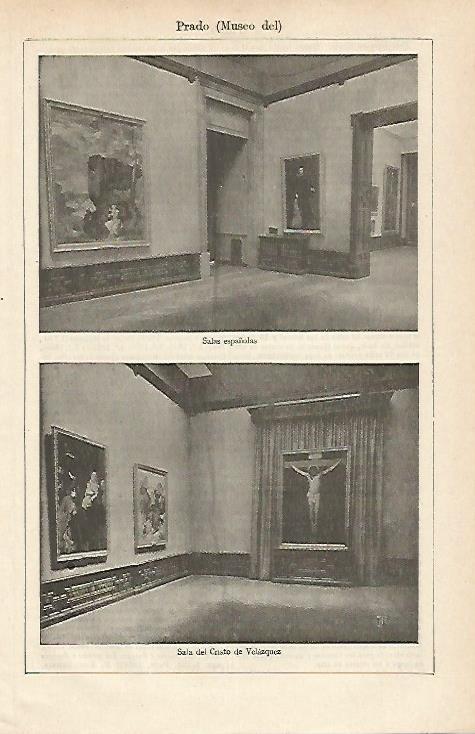 LAMINA ESPASA 17290: Salas españolas y Sala del Cristo de Velazquez del Museo del Prado