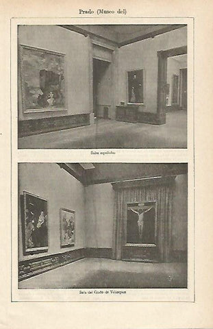 LAMINA ESPASA 17290: Salas españolas y Sala del Cristo de Velazquez del Museo del Prado