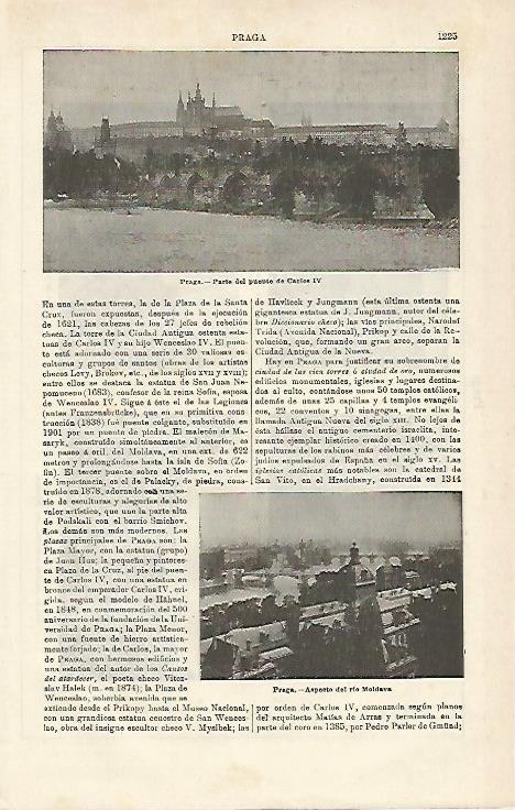 LAMINA ESPASA 17294: Puente de Carlos IV en Praga