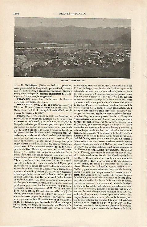 LAMINA ESPASA 17312: Vista de Pravia Asturias