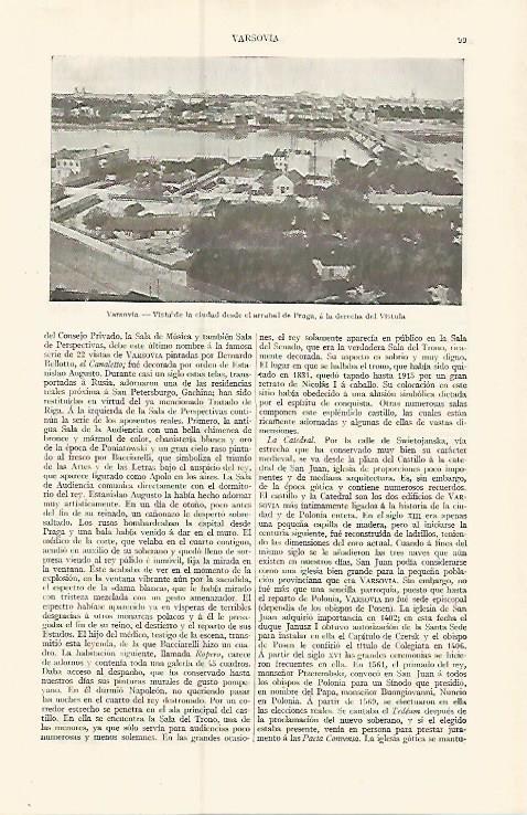 LAMINA ESPASA 17327: Vista de Varsovia Polonia