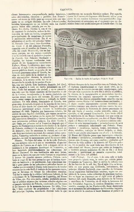 LAMINA ESPASA 17329: Salon de baile del Palacio Real de Varsovia Polonia