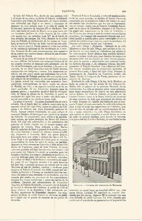 LAMINA ESPASA 17330: Ministerio de Hacienda en Varsovia Polonia