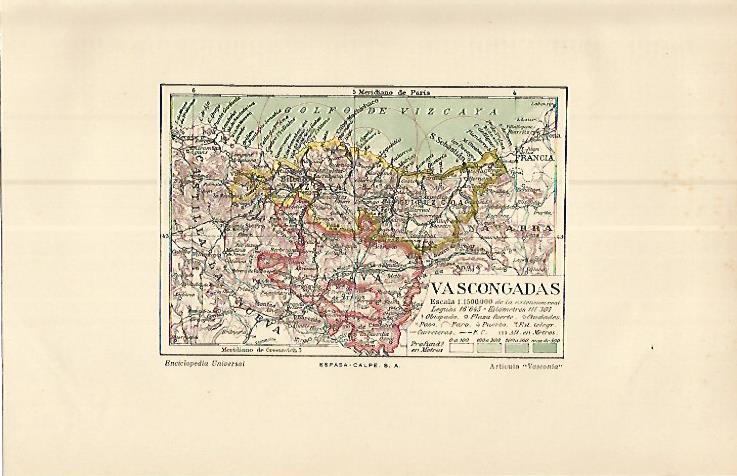 LAMINA ESPASA 17338: Mapa del Pais Vasco