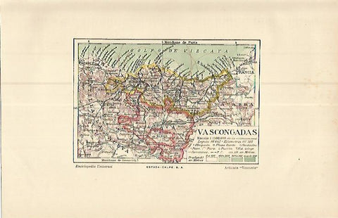 LAMINA ESPASA 17338: Mapa del Pais Vasco