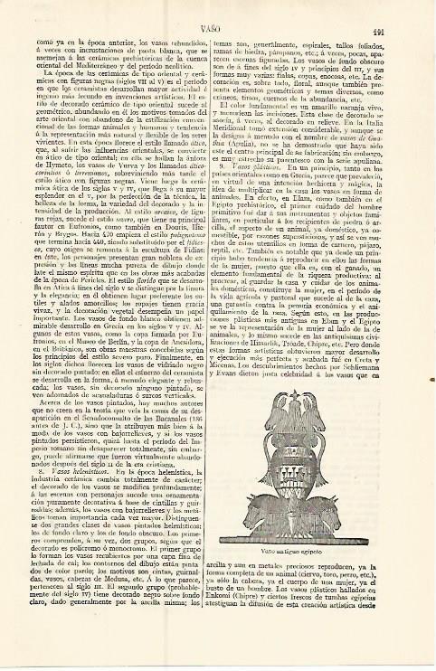 LAMINA ESPASA 17348: Vaso antiguo egipcio