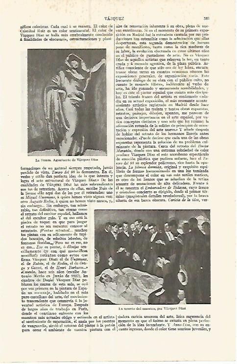 LAMINA ESPASA 17366: La Danza y La muerte del maestro por Vazquez Diaz