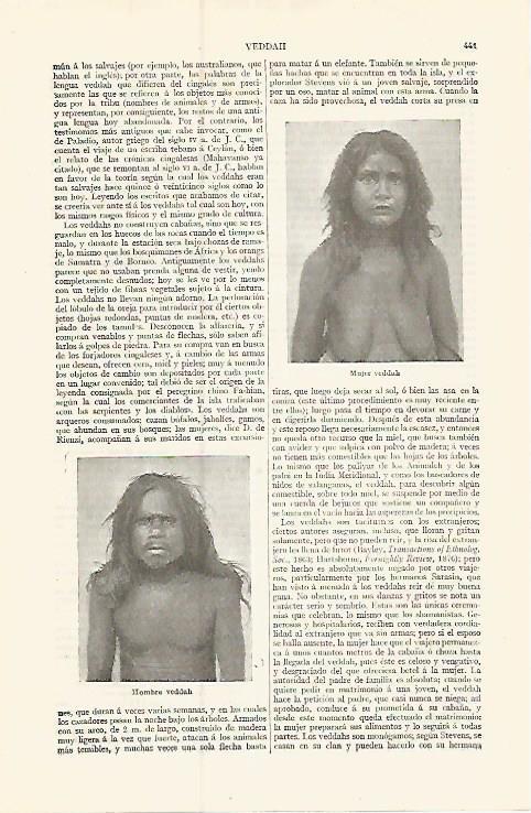 LAMINA ESPASA 17374: Hombre y mujer vedda Sri Lanka