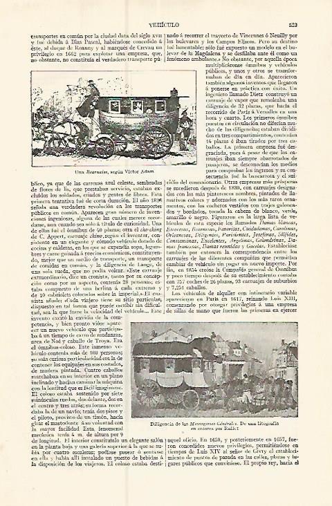 LAMINA ESPASA 17387: Una Bearnaise y diligencia de las Messagenes Generales
