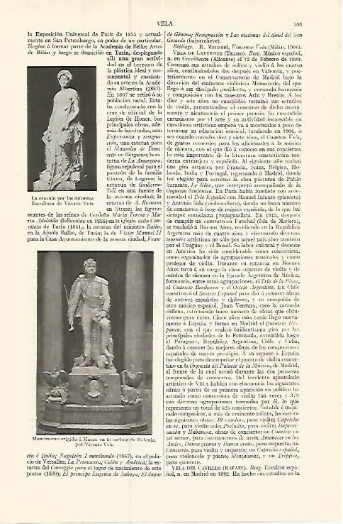LAMINA ESPASA 17401: Esculturas de Vicente Vela