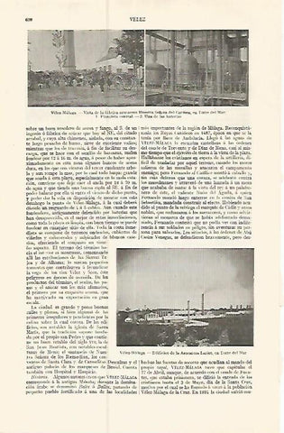 LAMINA ESPASA 17419: Vistas de Velez Malaga