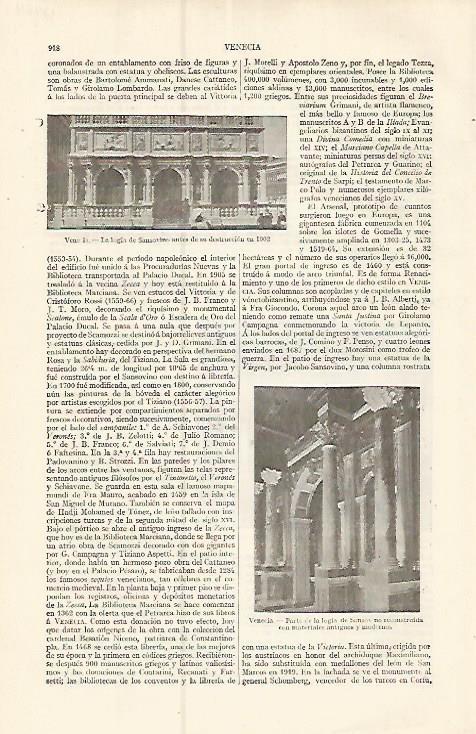 LAMINA ESPASA 17464: Logia de Sansovino de Venecia