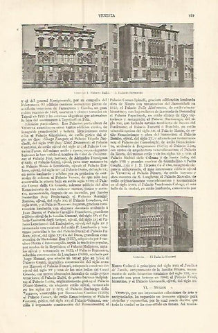 LAMINA ESPASA 17465: Palacio Balbi y Palacio Bernardo en Venecia