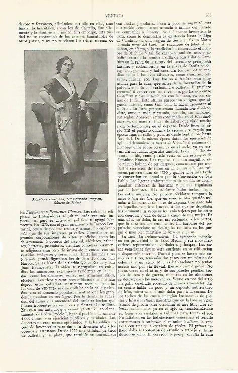 LAMINA ESPASA 17468: Aguadora veneciana por Poupion