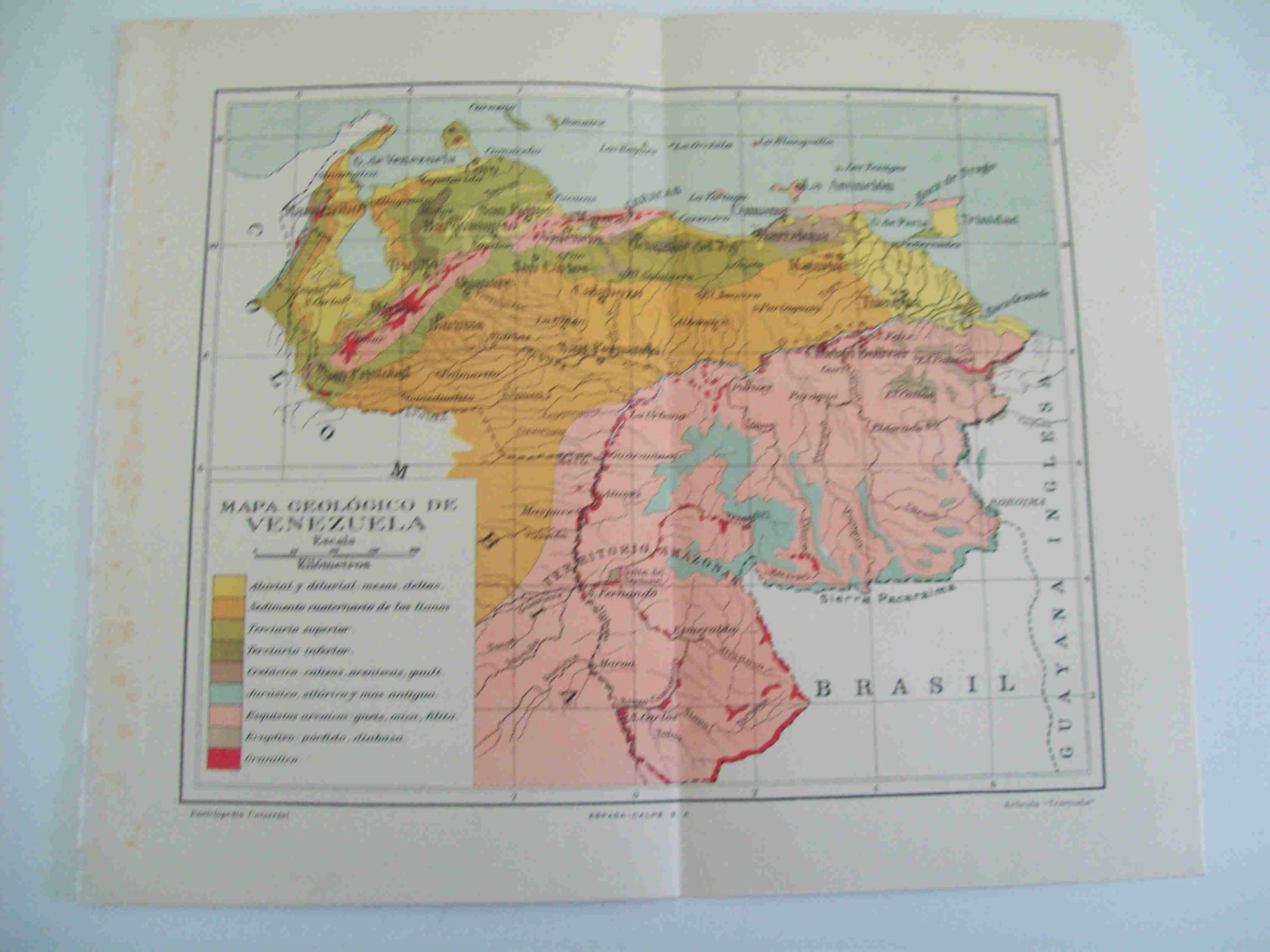 LAMINA ESPASA 17480: Mapa geologico de Venezuela